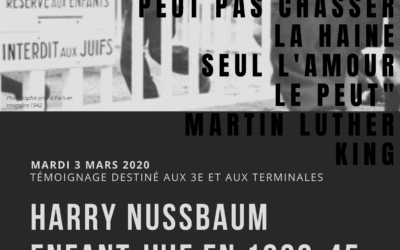 Lundi 2 mars : Intervention de M. Nussbaum, enfant juif en 39-45